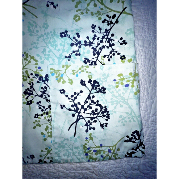 SB Scrub Top V Neck Cotton Elastic Back 3 Pocket Blue Floral Women's S Nursing - Picture 6 of 7